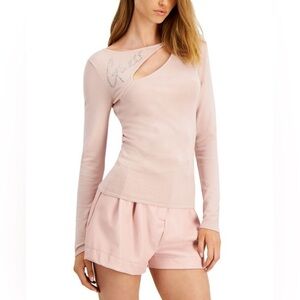 Guess Rhinestone Script Logo Sweater